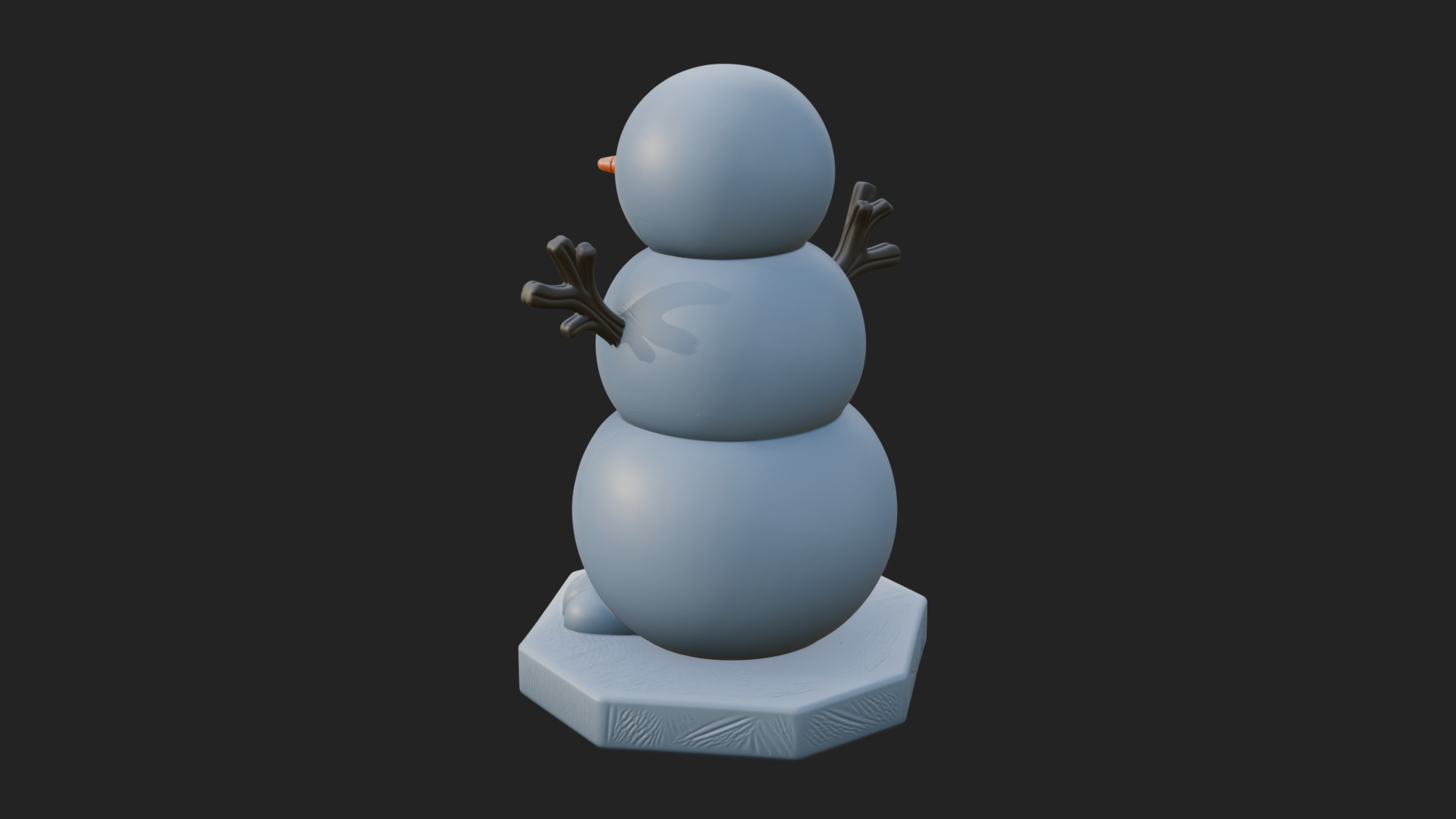 Carrot Nose Snowman Statue Design 2 3D Print Model 3D Model