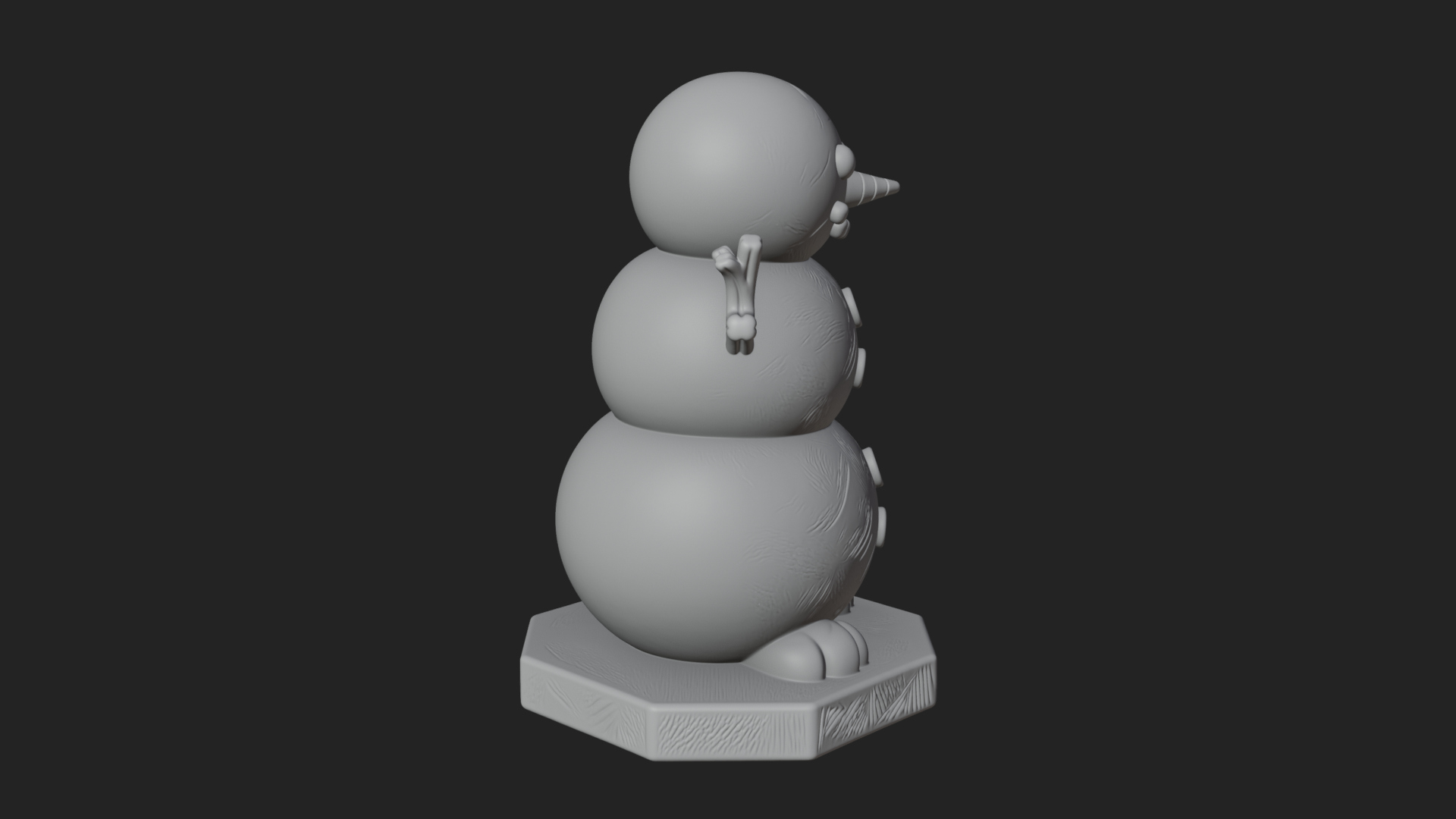 Carrot Nose Snowman Statue Design 2 3D Print Model 3D Model