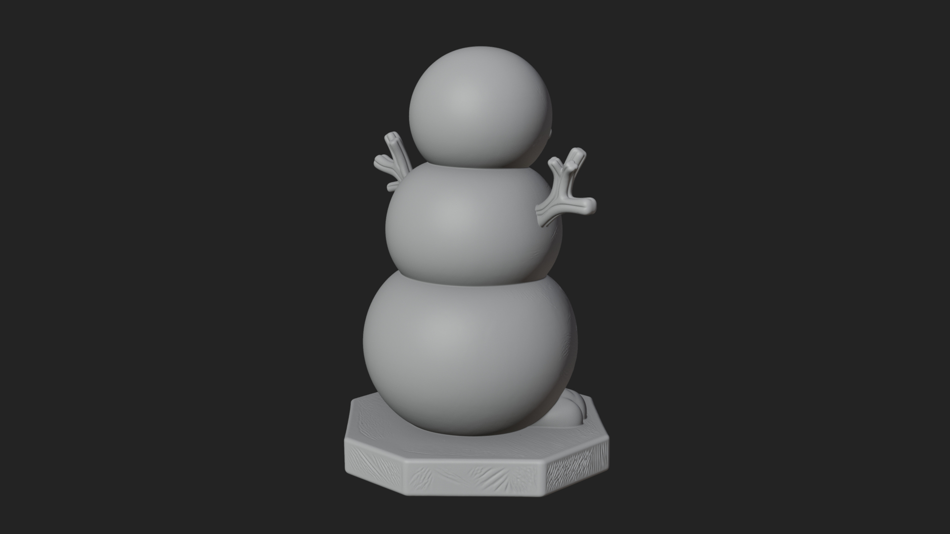 Carrot Nose Snowman Statue Design 2 3D Print Model 3D Model
