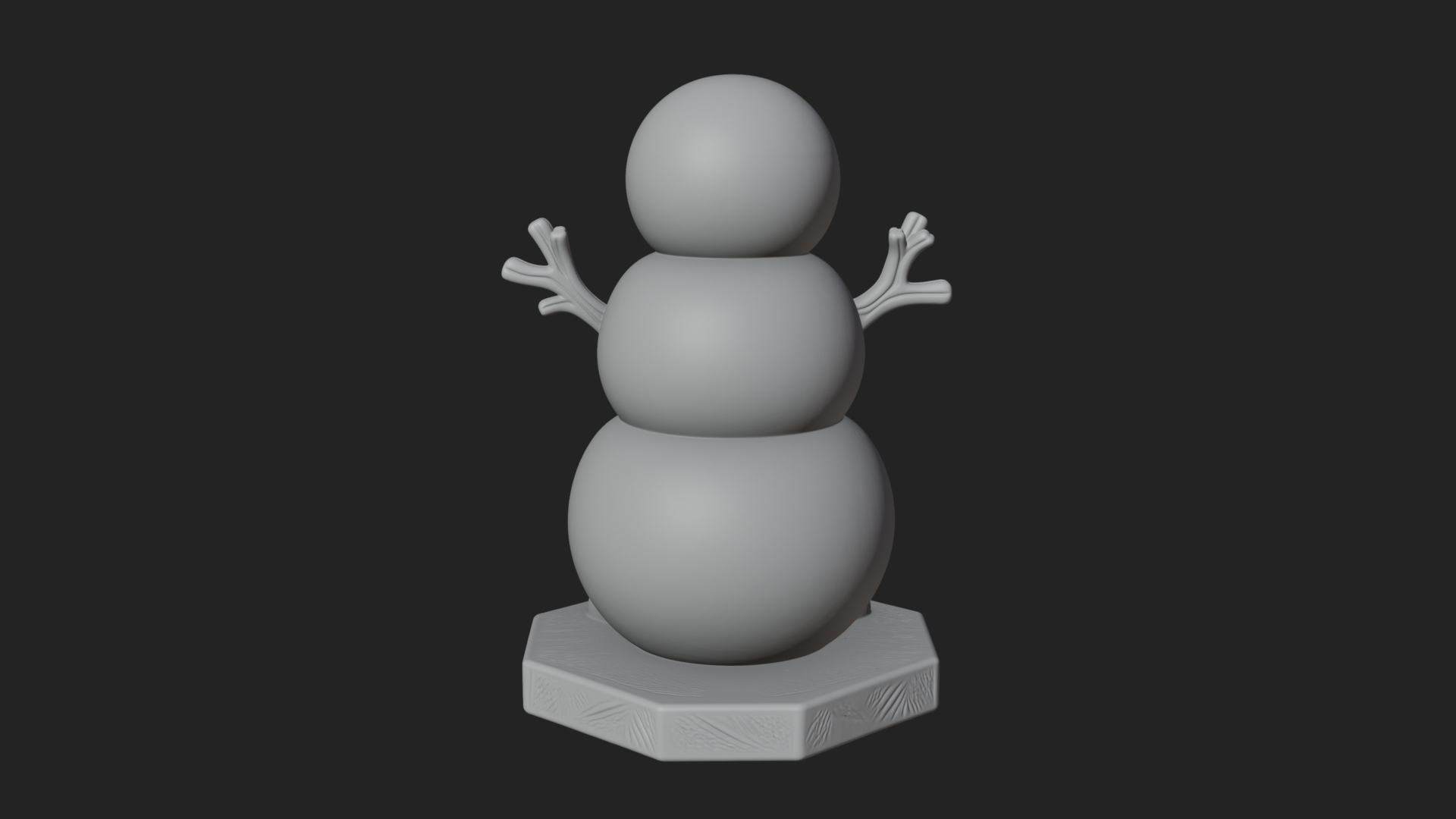 Carrot Nose Snowman Statue Design 2 3D Print Model 3D Model