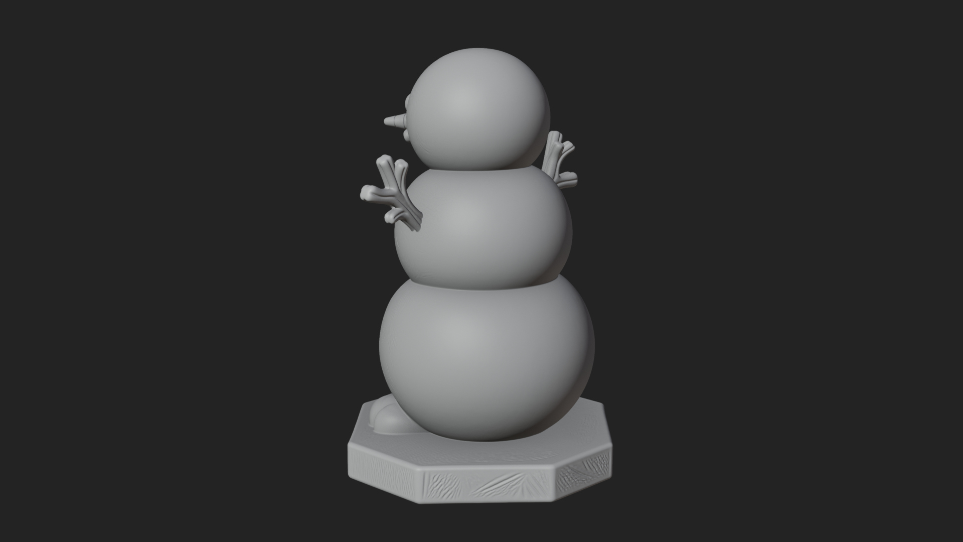 Carrot Nose Snowman Statue Design 2 3D Print Model 3D Model