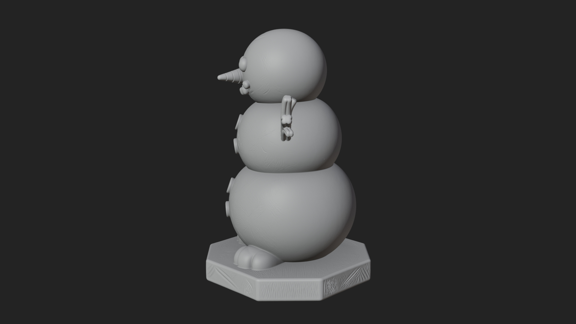 Carrot Nose Snowman Statue Design 2 3D Print Model 3D Model