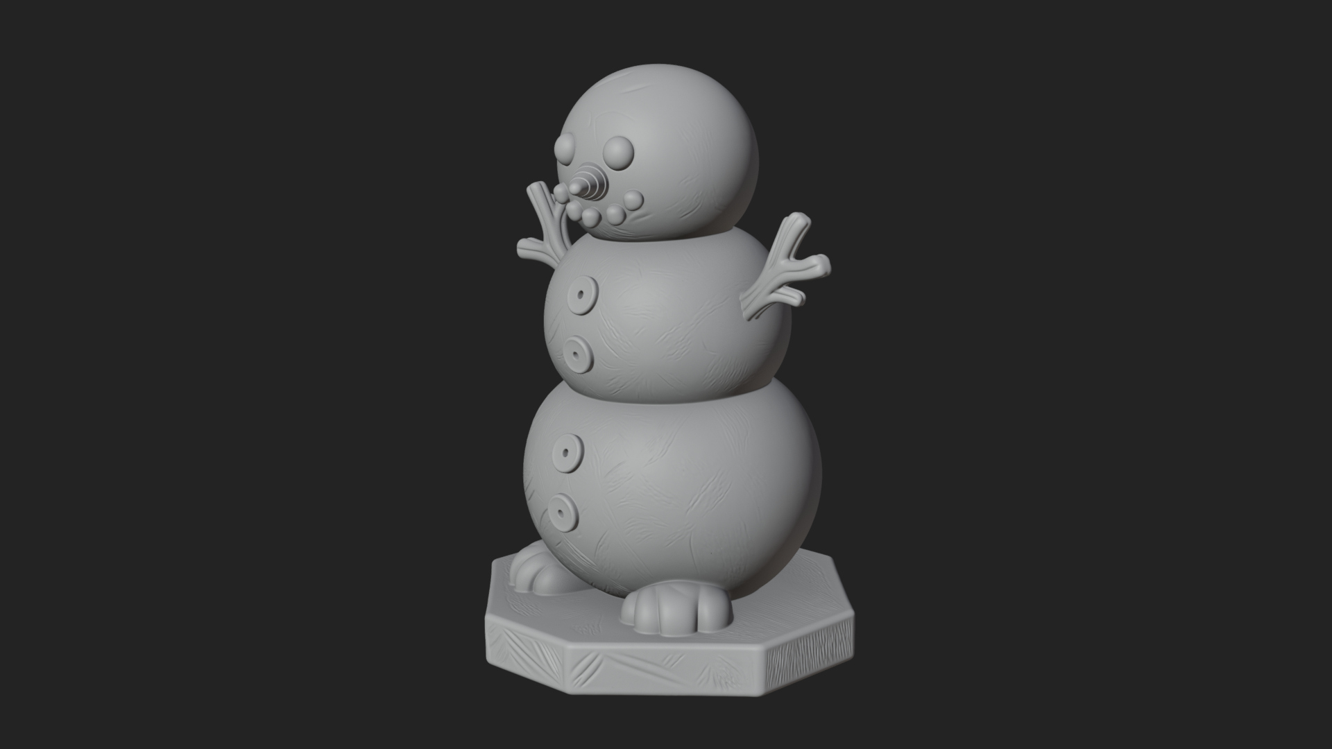 Carrot Nose Snowman Statue Design 2 3D Print Model 3D Model