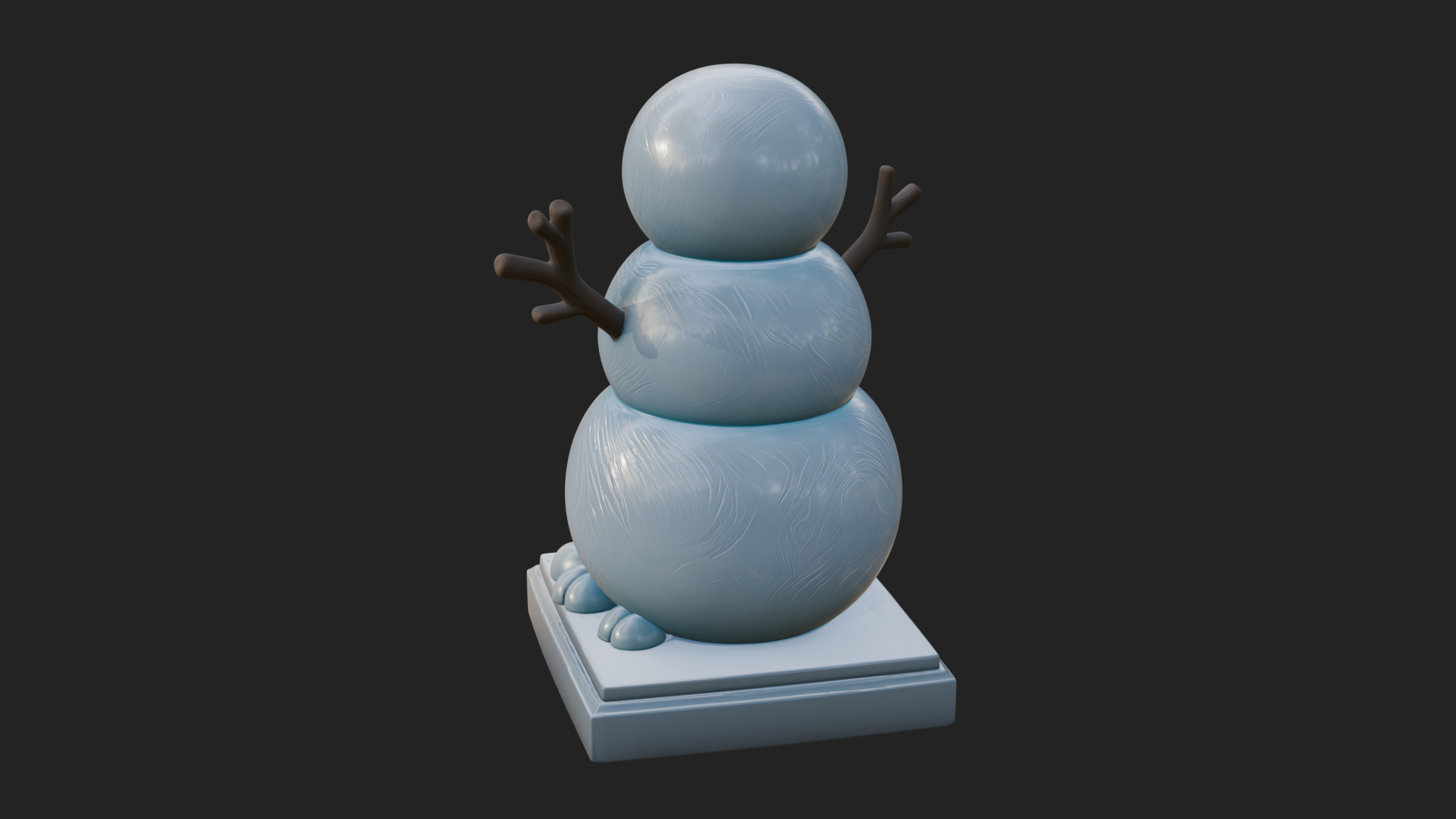 Carrot Nose Snowman Statue Design 3 3D Print Model 3D Model