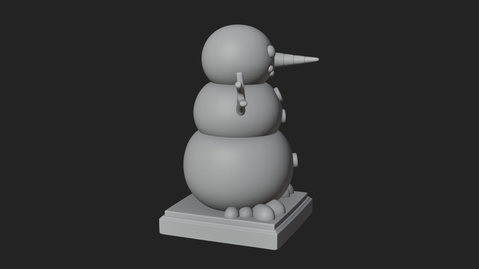 Carrot Nose Snowman Statue Design 3 3D Print Model 3D Model