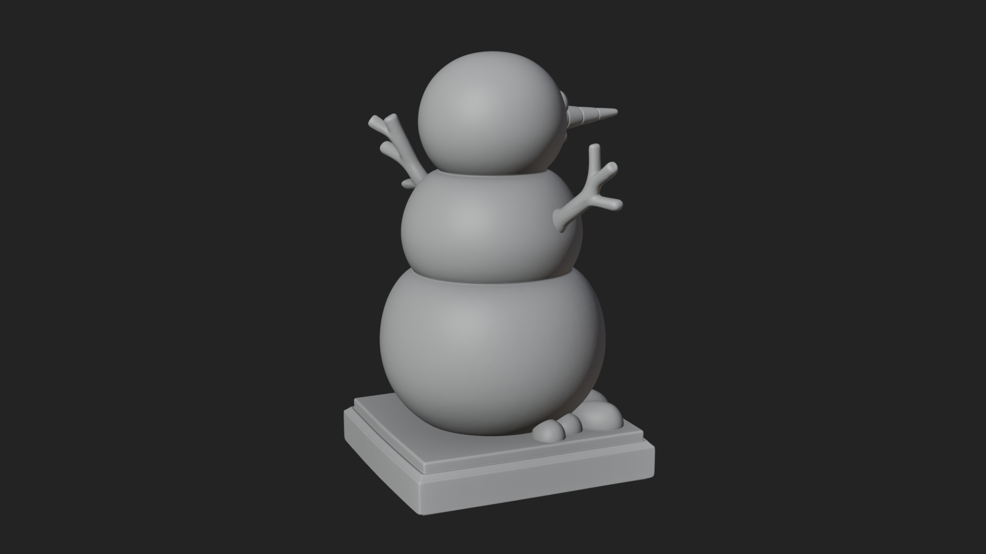 Carrot Nose Snowman Statue Design 3 3D Print Model 3D Model