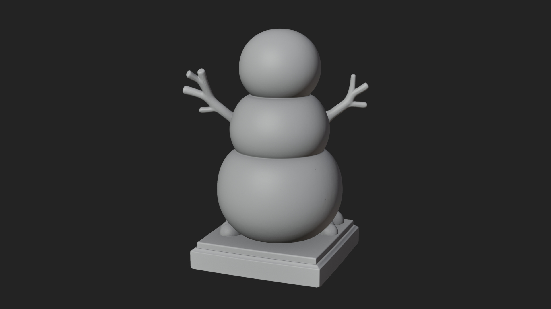 Carrot Nose Snowman Statue Design 3 3D Print Model 3D Model