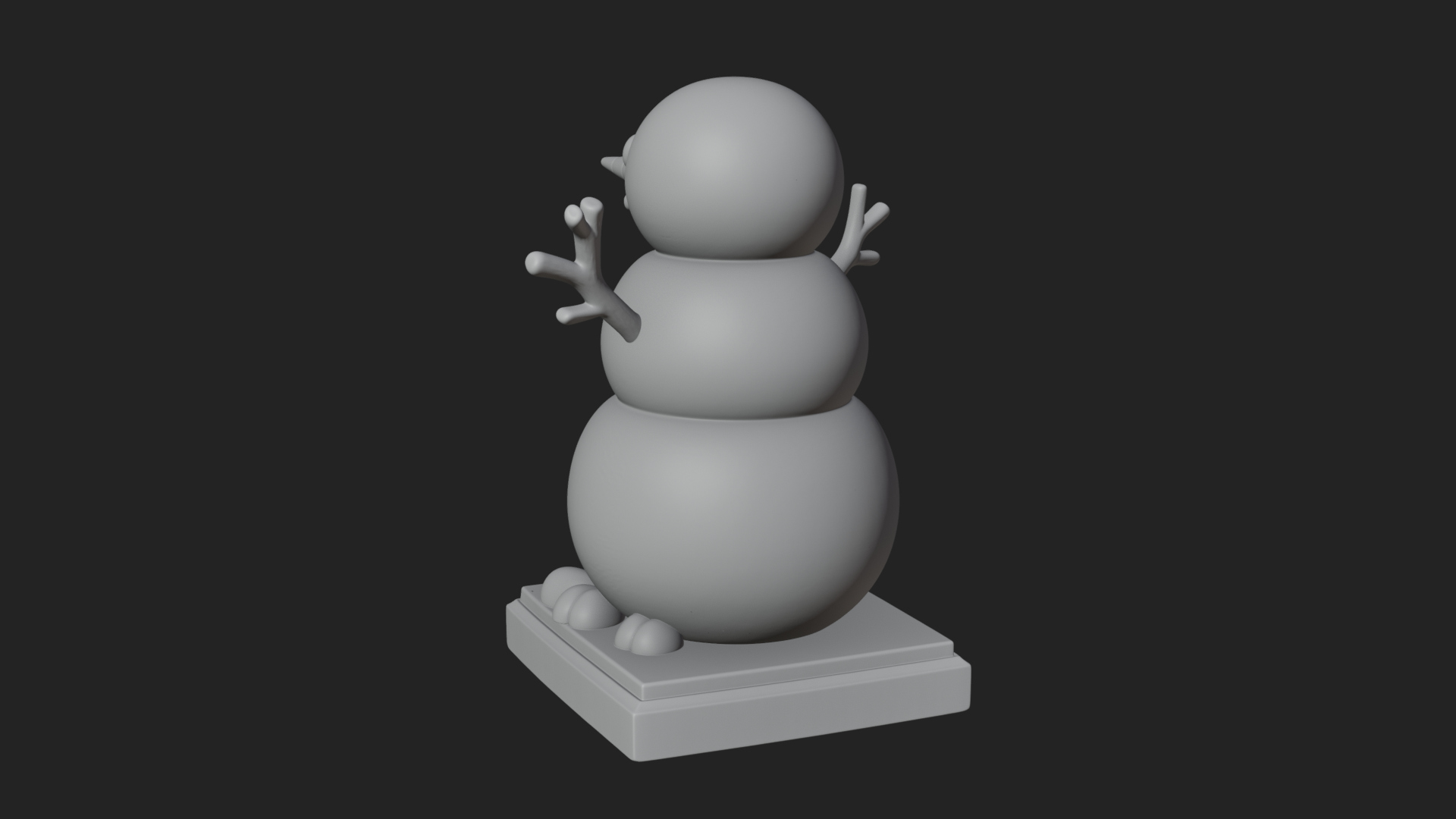 Carrot Nose Snowman Statue Design 3 3D Print Model 3D Model