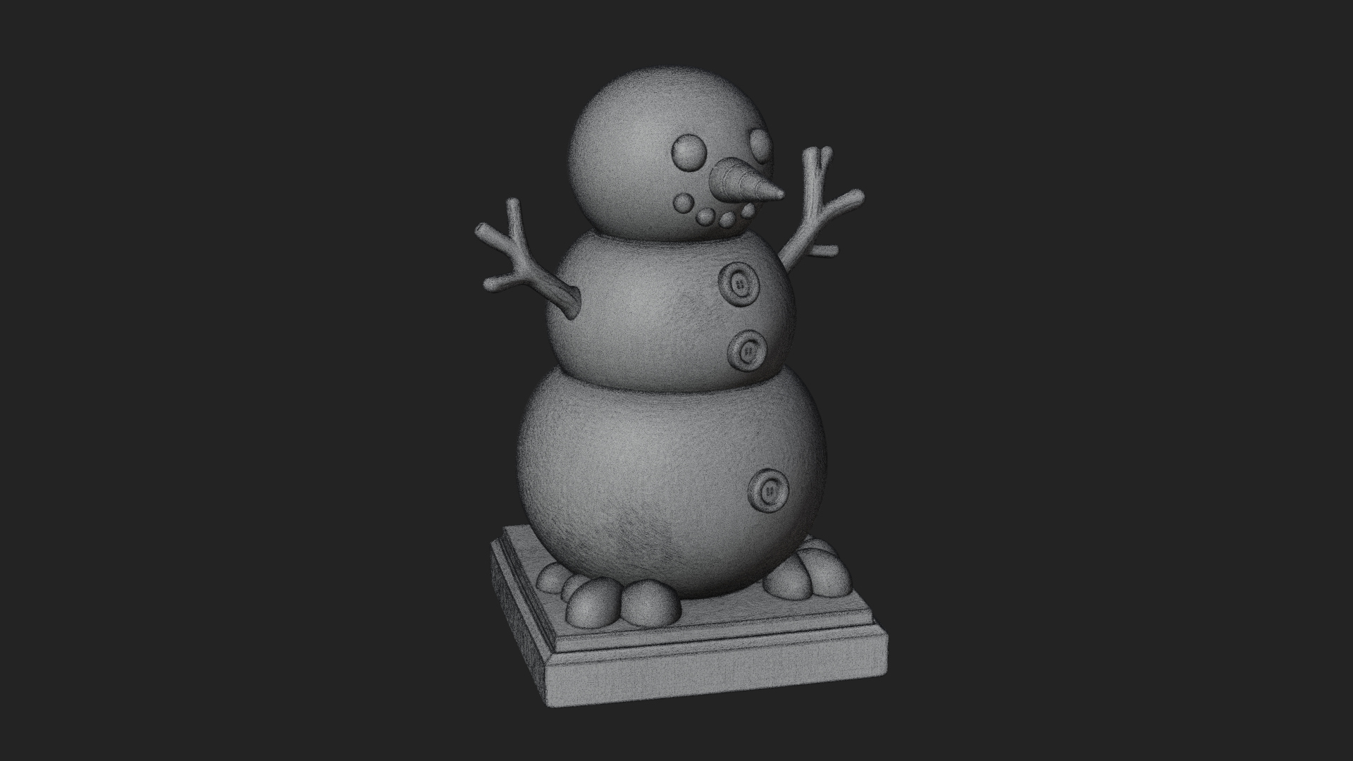 Carrot Nose Snowman Statue Design 3 3D Print Model 3D Model