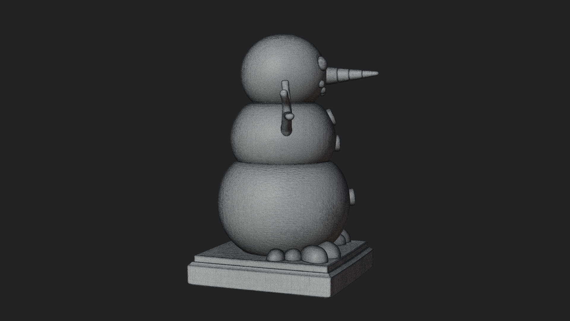 Carrot Nose Snowman Statue Design 3 3D Print Model 3D Model