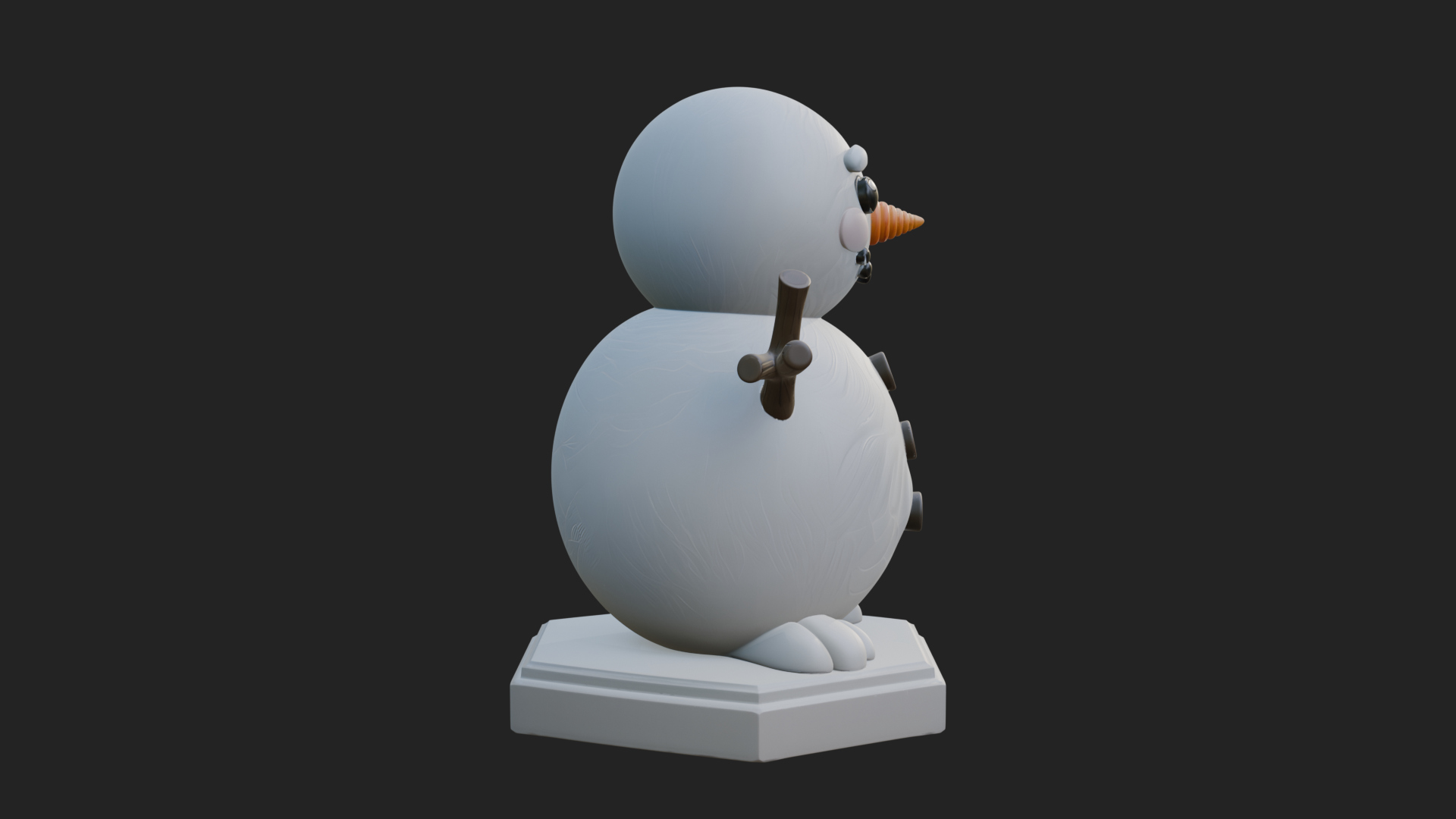 Carrot Nose Snowman Statue Design 4 3D Print Model 3D Model