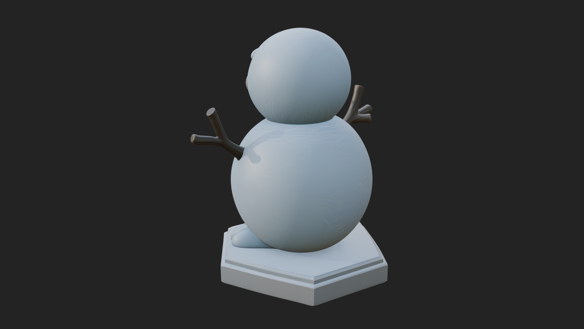 Carrot Nose Snowman Statue Design 4 3D Print Model 3D Model