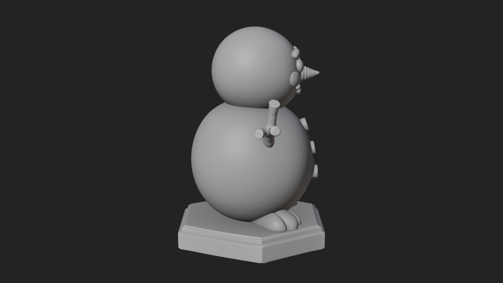 Carrot Nose Snowman Statue Design 4 3D Print Model 3D Model