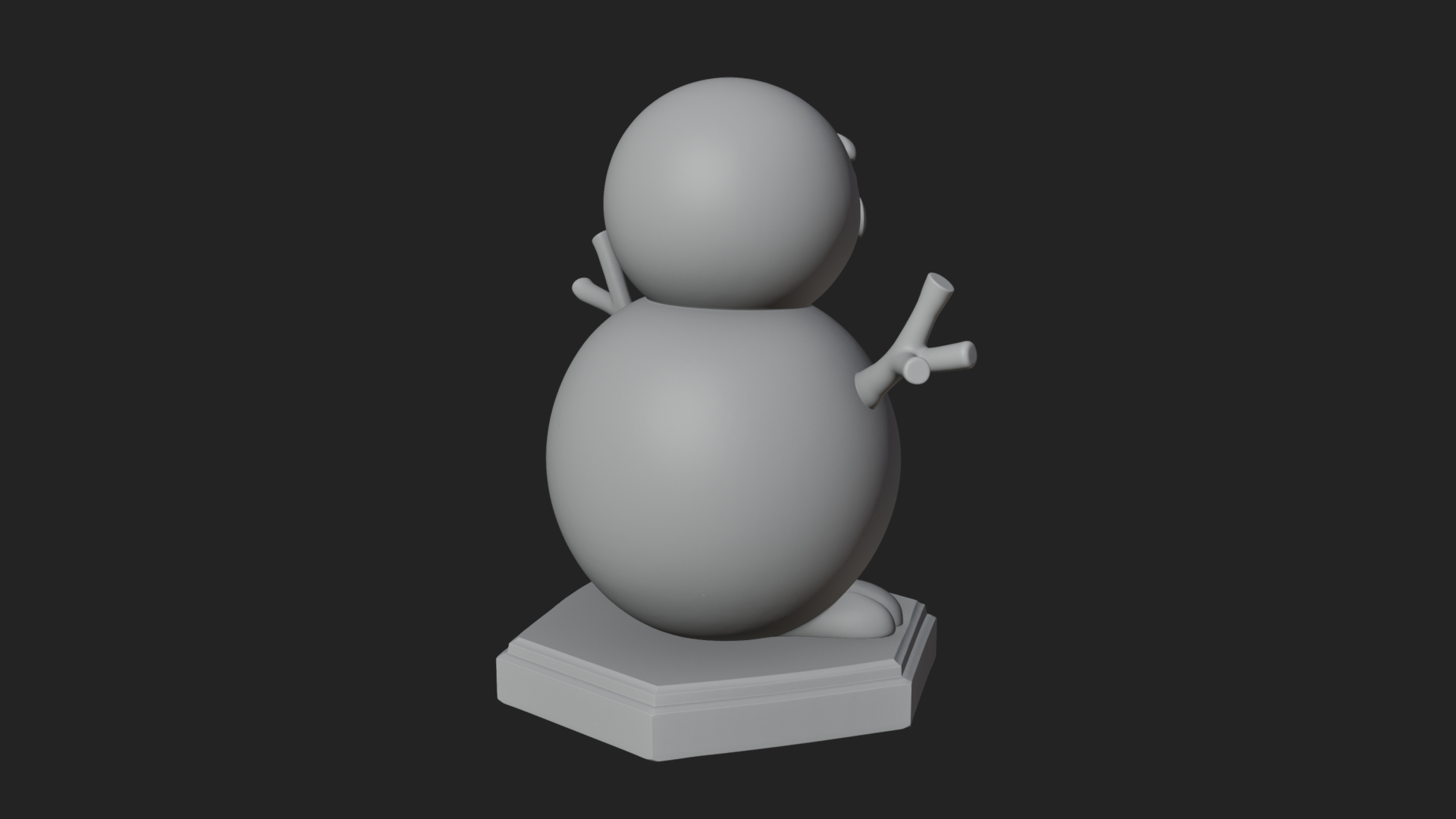 Carrot Nose Snowman Statue Design 4 3D Print Model 3D Model