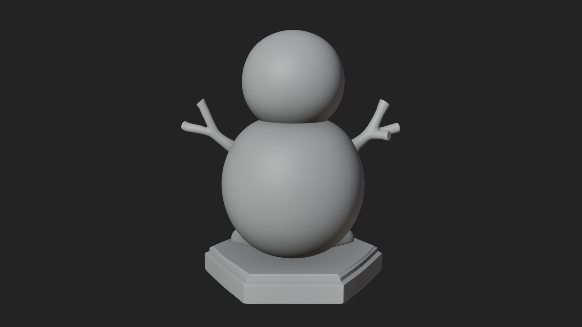Carrot Nose Snowman Statue Design 4 3D Print Model 3D Model