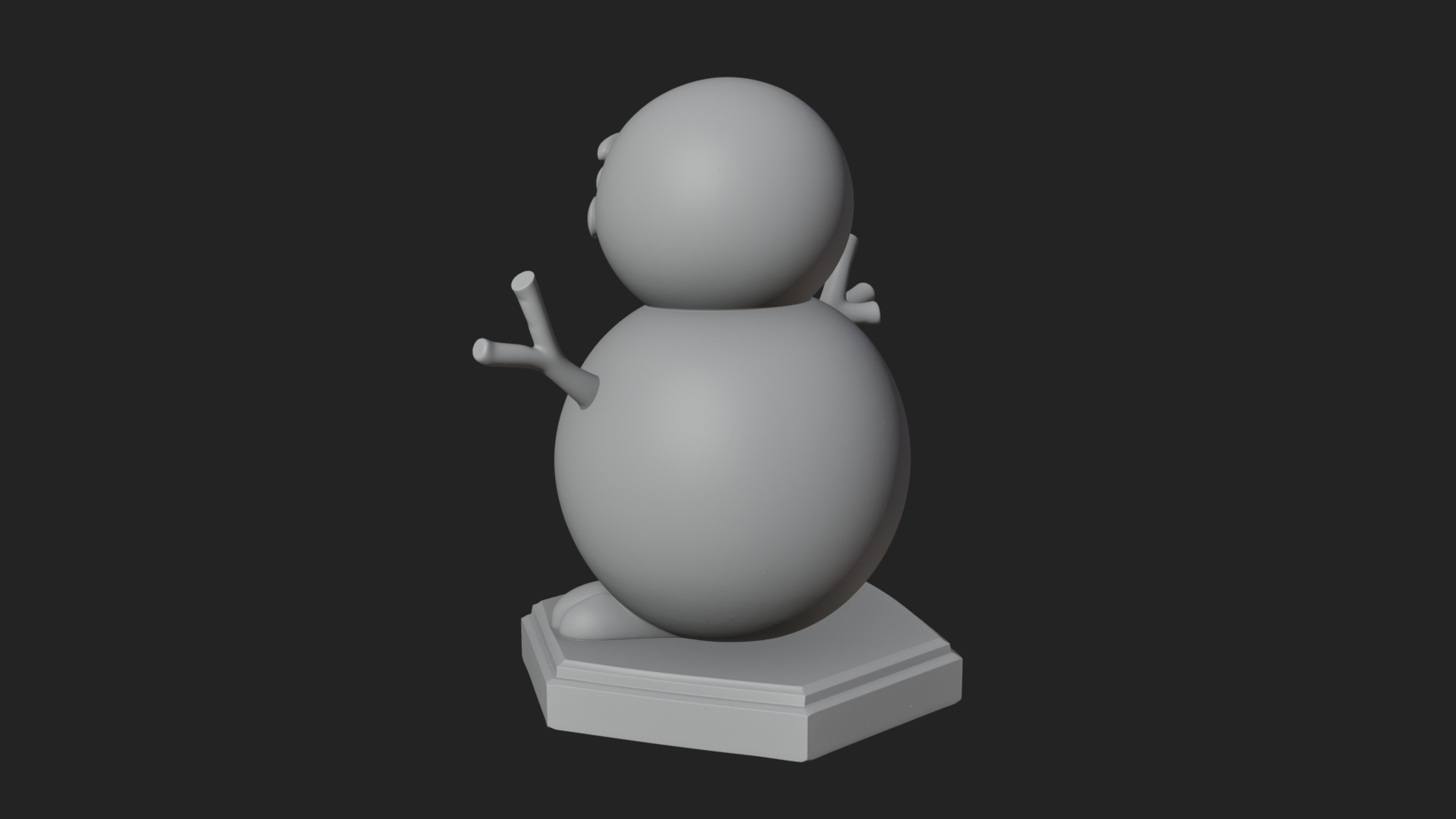 Carrot Nose Snowman Statue Design 4 3D Print Model 3D Model