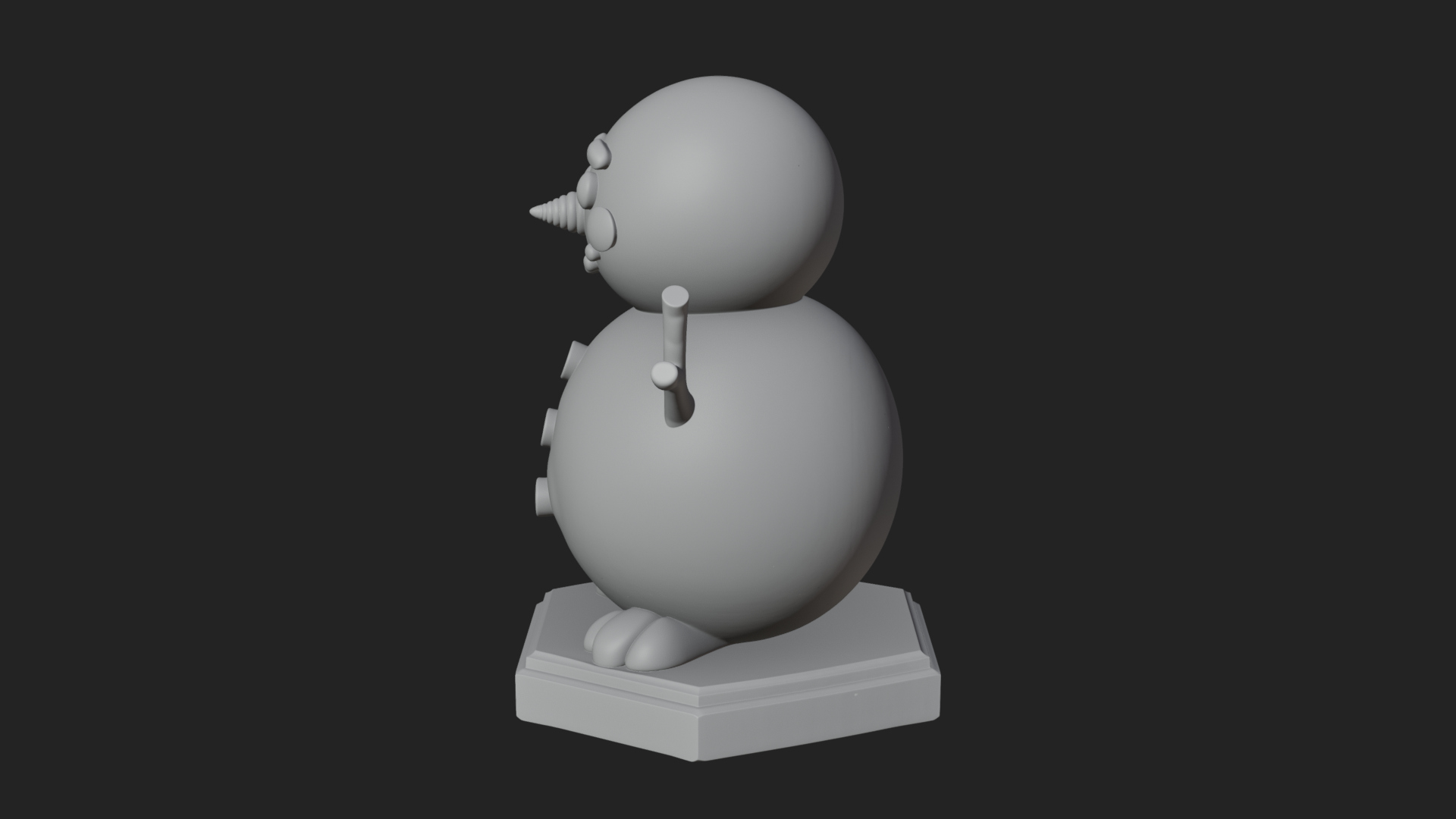 Carrot Nose Snowman Statue Design 4 3D Print Model 3D Model