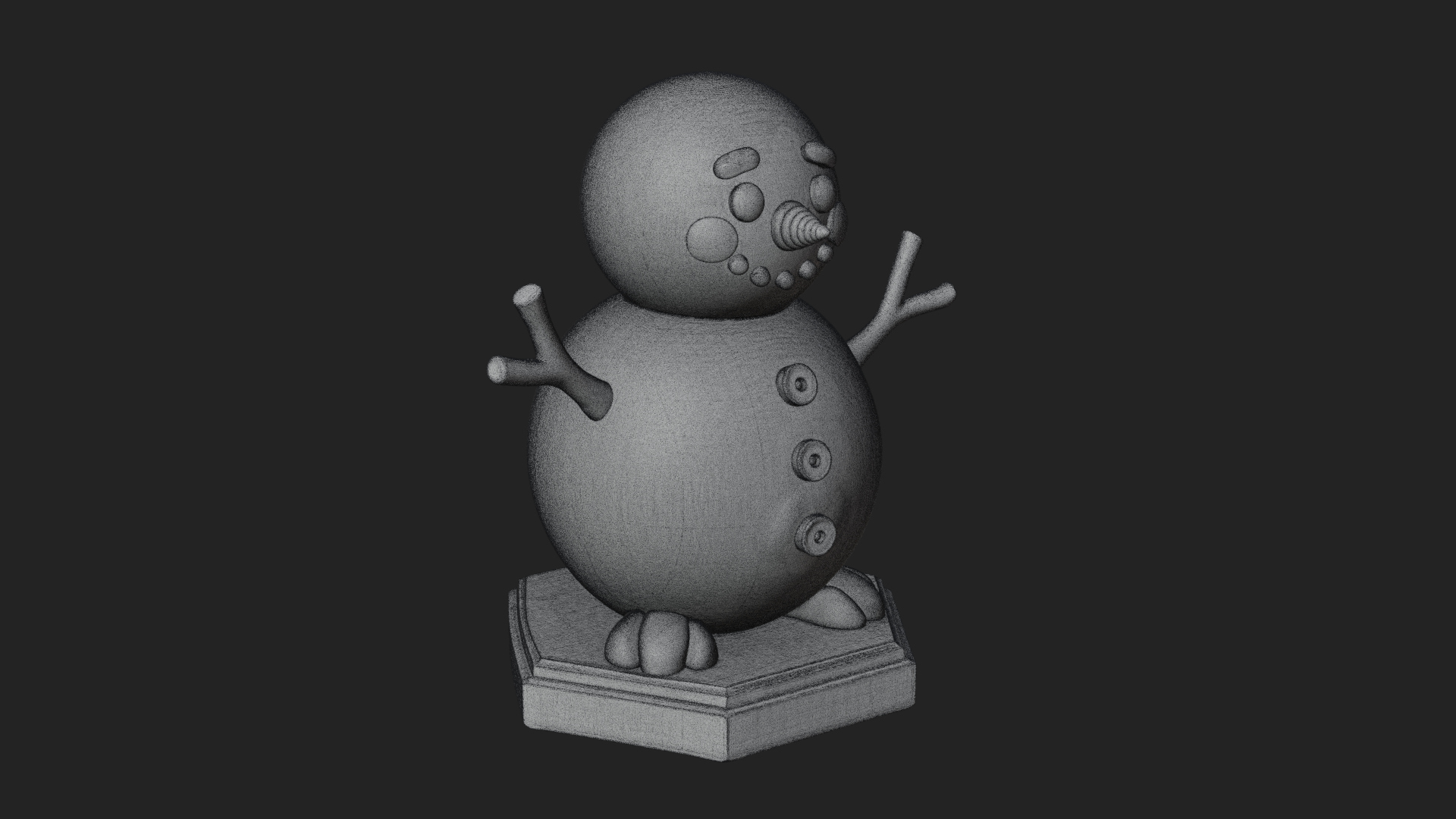 Carrot Nose Snowman Statue Design 4 3D Print Model 3D Model