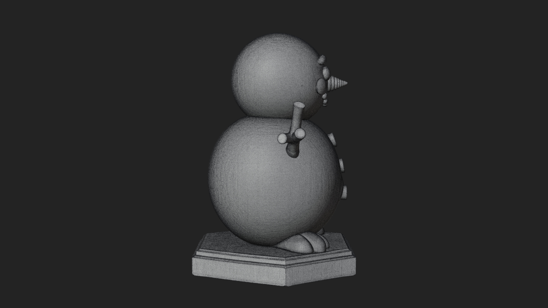Carrot Nose Snowman Statue Design 4 3D Print Model 3D Model