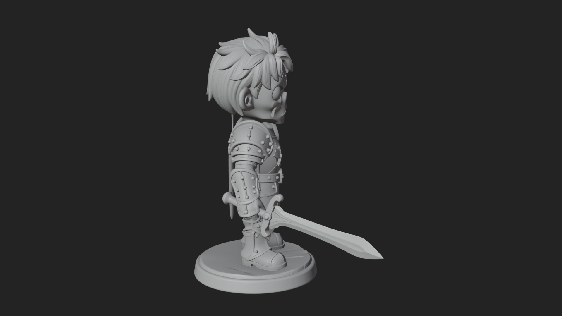 Cartoon Zombie Boy Statue Design 5 3D Print Model 3D Model