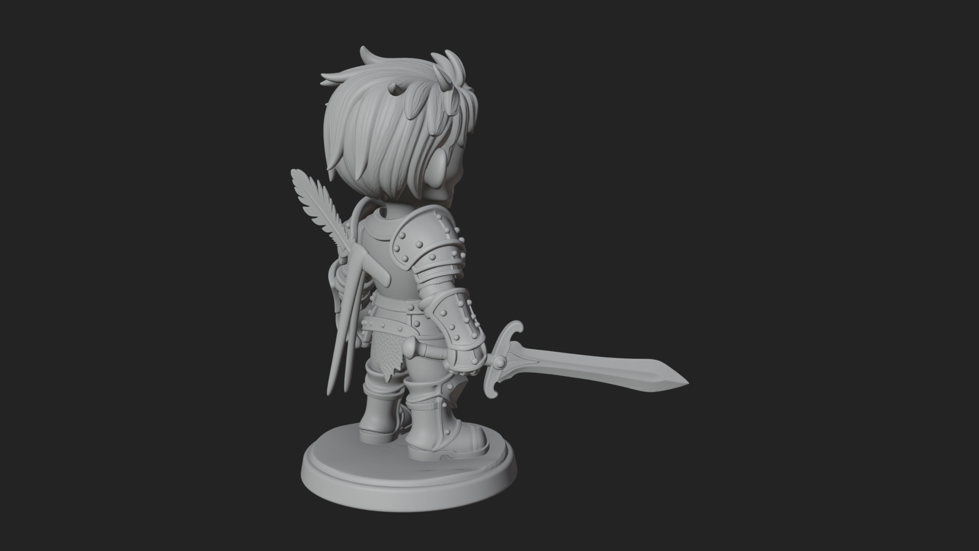 Cartoon Zombie Boy Statue Design 5 3D Print Model 3D Model