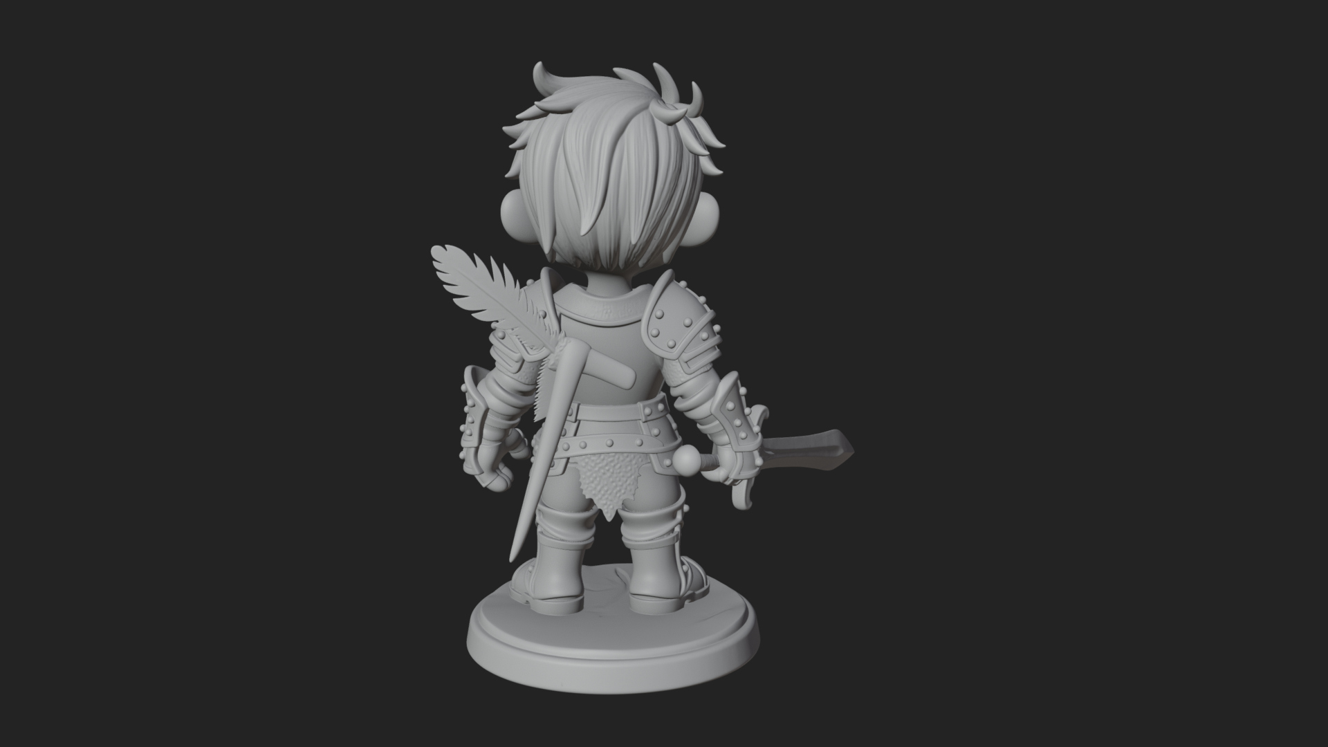 Cartoon Zombie Boy Statue Design 5 3D Print Model 3D Model