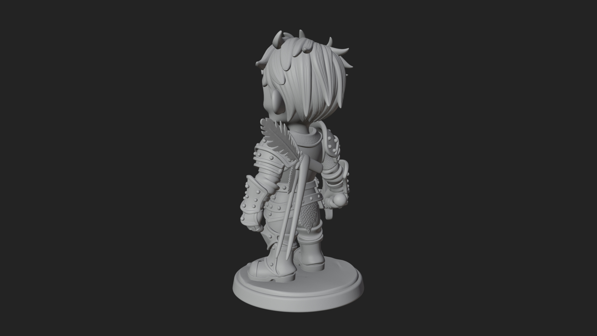 Cartoon Zombie Boy Statue Design 5 3D Print Model 3D Model