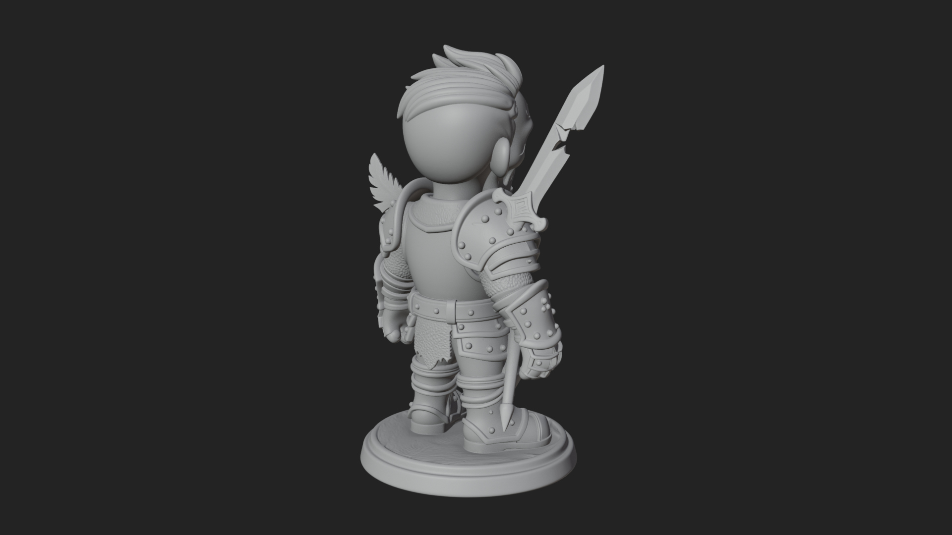 Cartoon Zombie Boy Statue Design 6 3D Print Model 3D Model