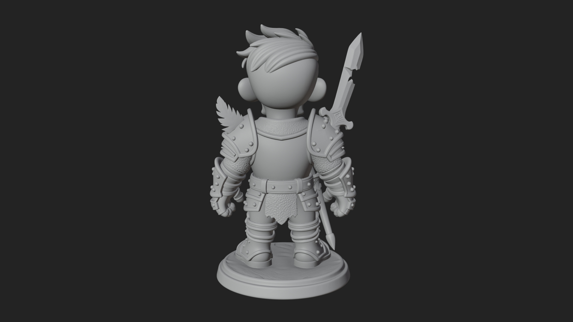 Cartoon Zombie Boy Statue Design 6 3D Print Model 3D Model