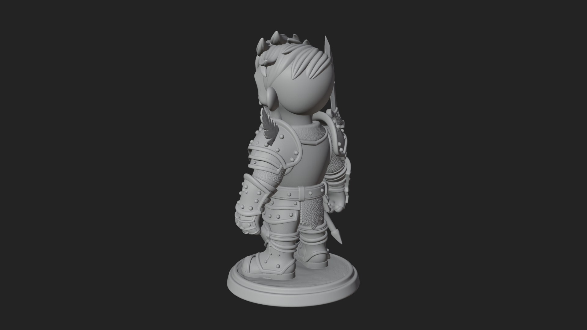 Cartoon Zombie Boy Statue Design 6 3D Print Model 3D Model