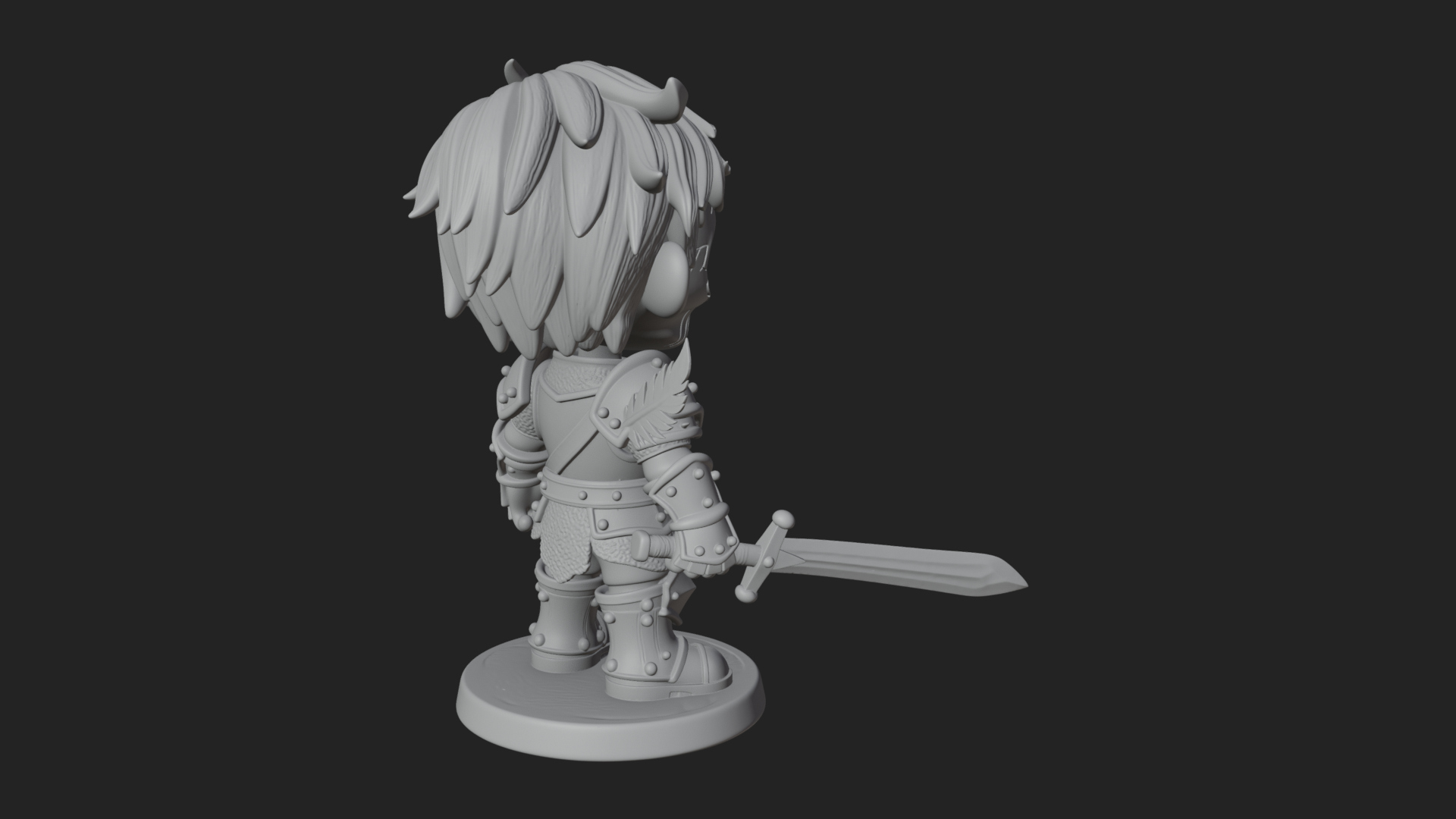 Cartoon Zombie Boy Statue Design 7 3D Print Model 3D Model
