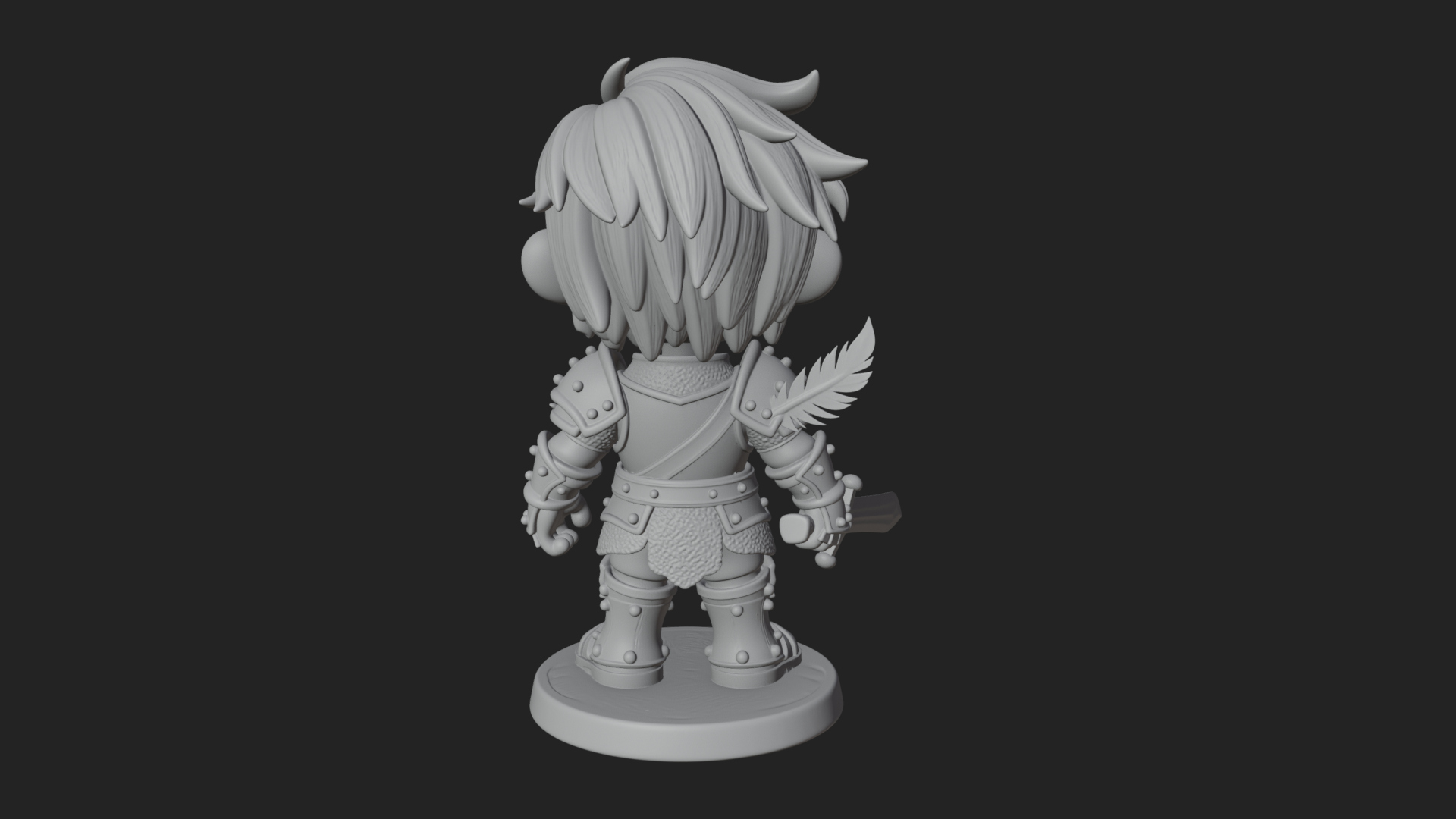Cartoon Zombie Boy Statue Design 7 3D Print Model 3D Model