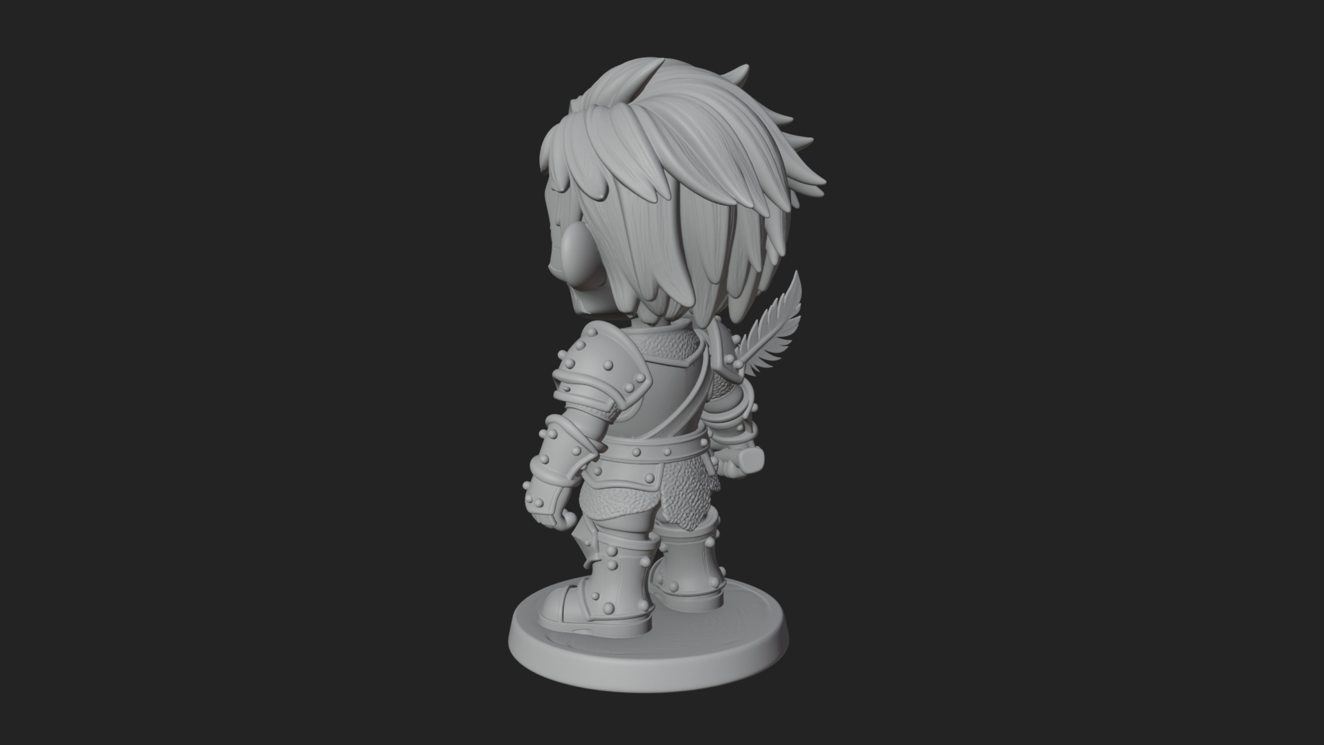 Cartoon Zombie Boy Statue Design 7 3D Print Model 3D Model