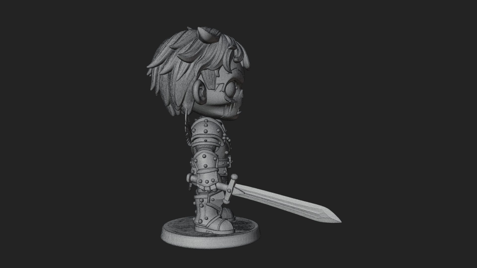 Cartoon Zombie Boy Statue Design 7 3D Print Model 3D Model
