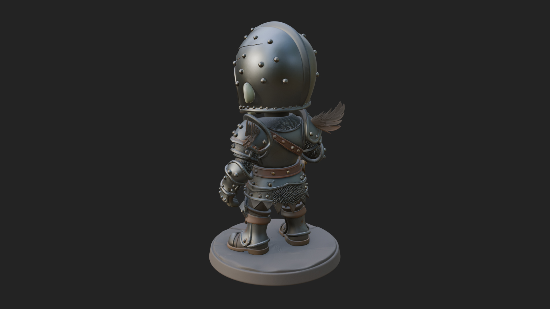 Cartoon Zombie Boy Statue Design 8 3D Print Model 3D Model