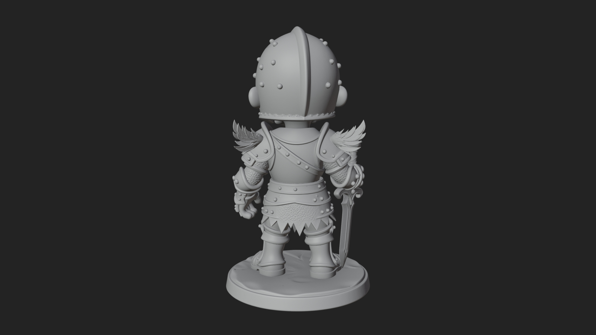 Cartoon Zombie Boy Statue Design 8 3D Print Model 3D Model