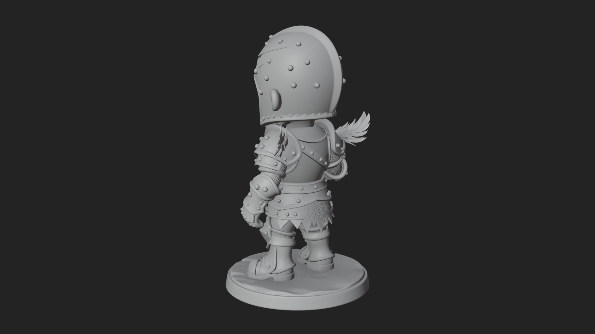 Cartoon Zombie Boy Statue Design 8 3D Print Model 3D Model