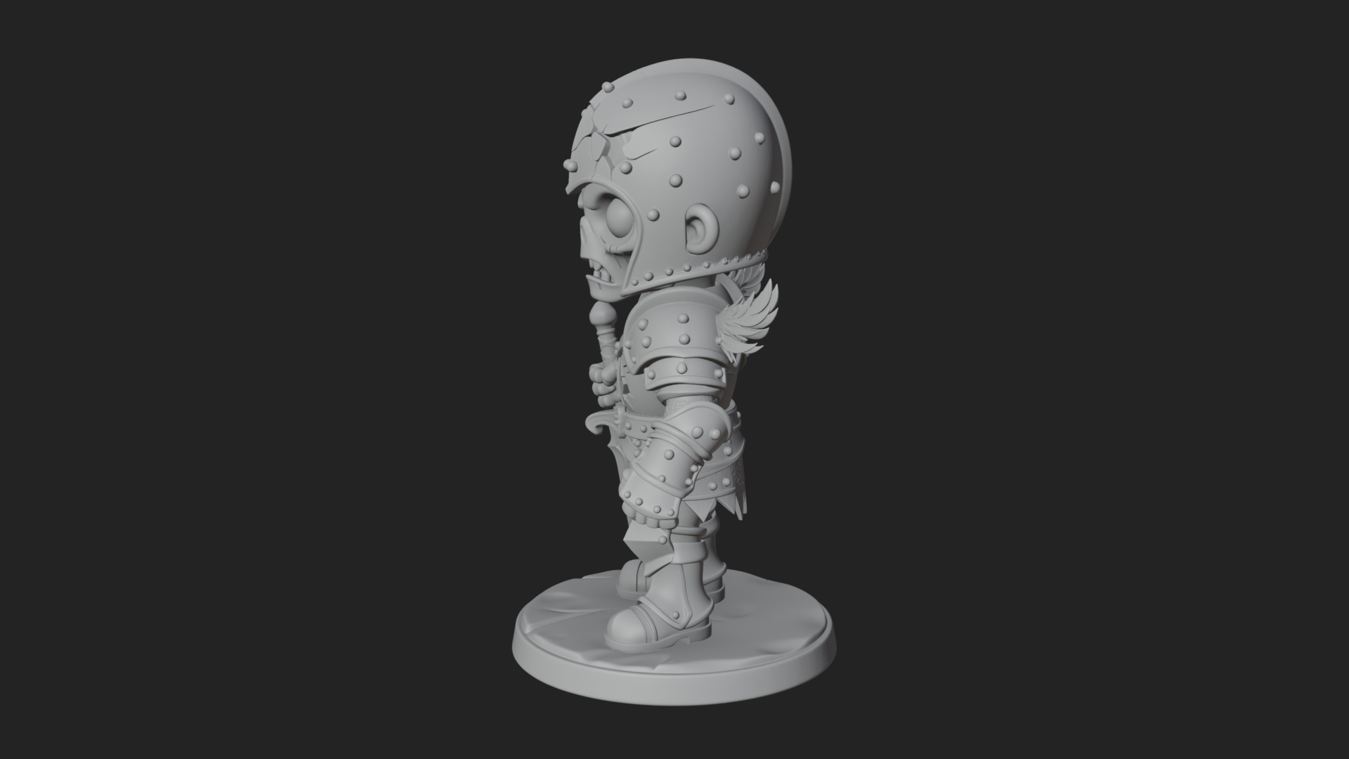 Cartoon Zombie Boy Statue Design 8 3D Print Model 3D Model