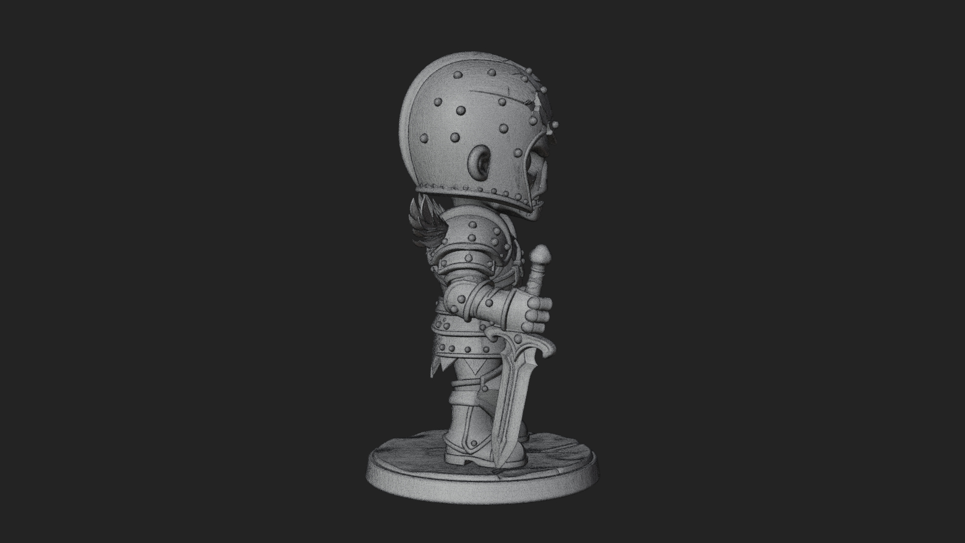 Cartoon Zombie Boy Statue Design 8 3D Print Model 3D Model