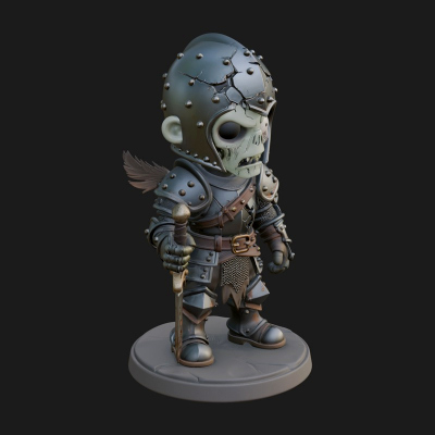 Cartoon Zombie Boy Statue Design 8 3D Print Model