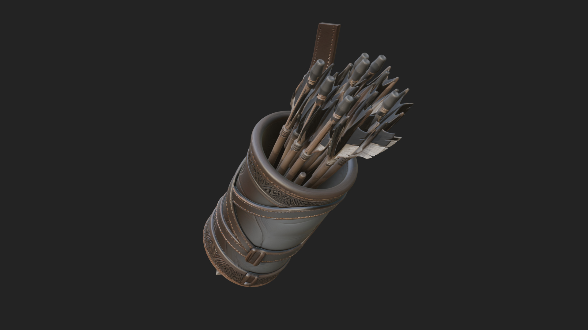 Carved Arrow Quiver Model Design 1 3D Print Model 3D Model