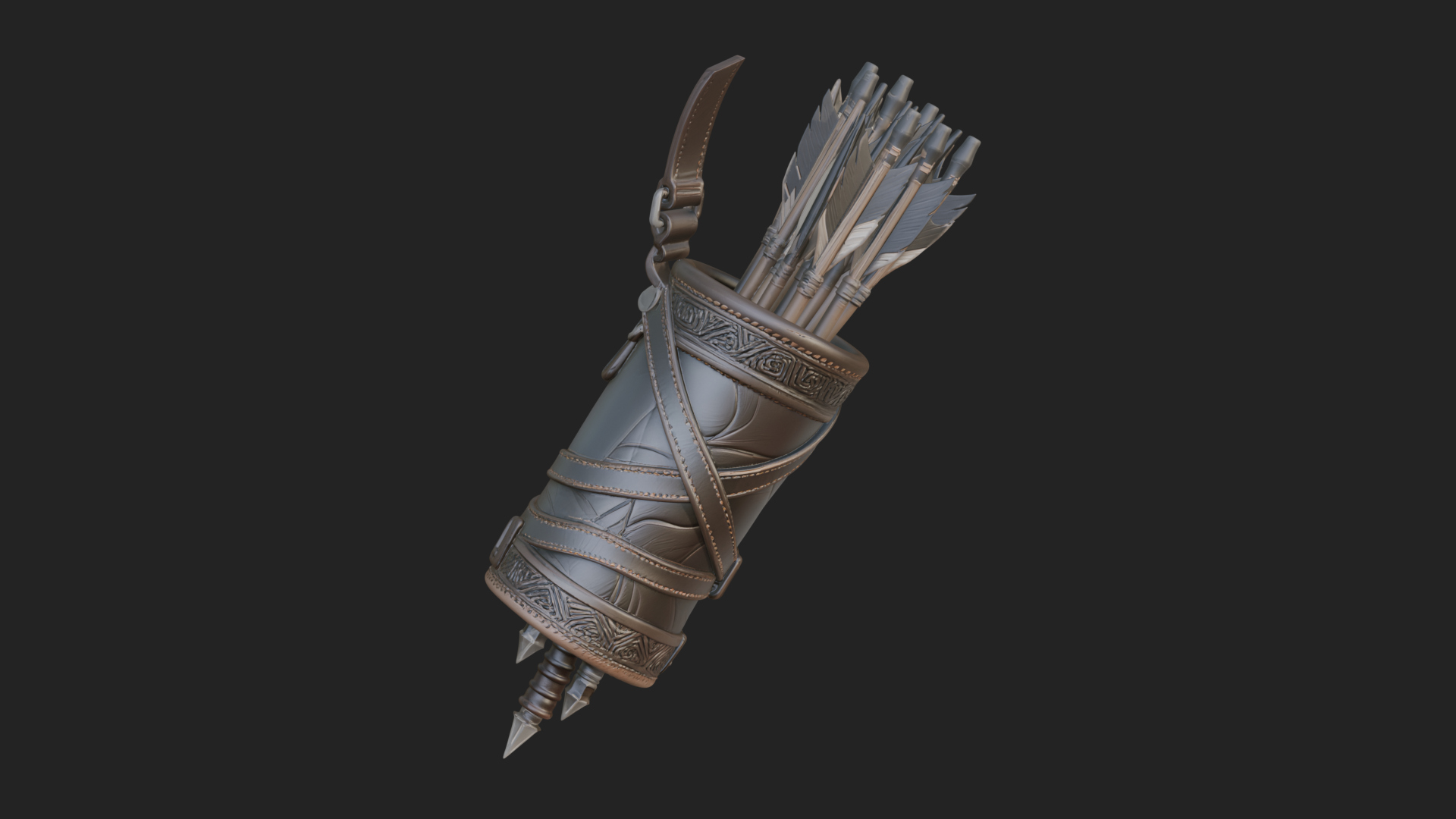 Carved Arrow Quiver Model Design 1 3D Print Model 3D Model
