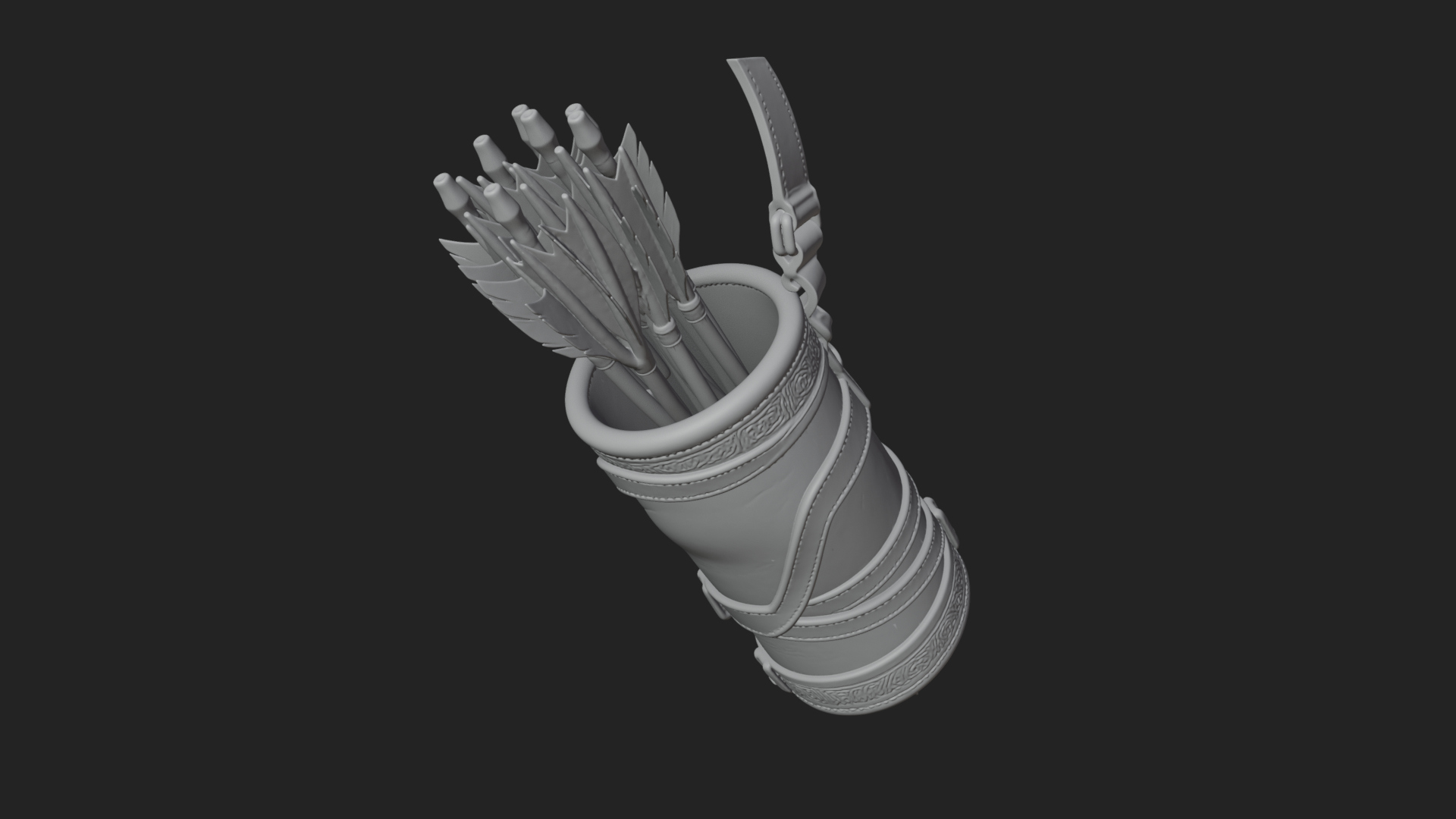 Carved Arrow Quiver Model Design 1 3D Print Model 3D Model