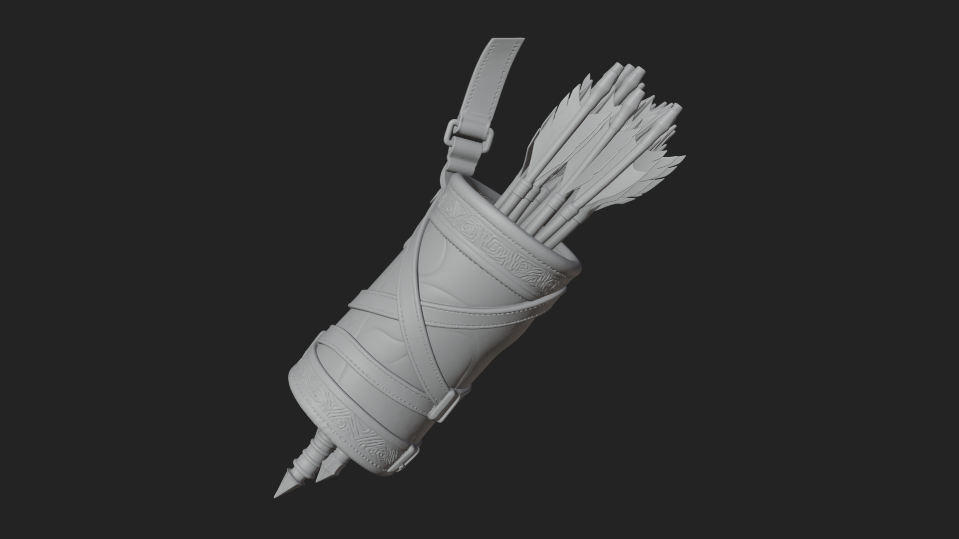 Carved Arrow Quiver Model Design 1 3D Print Model 3D Model