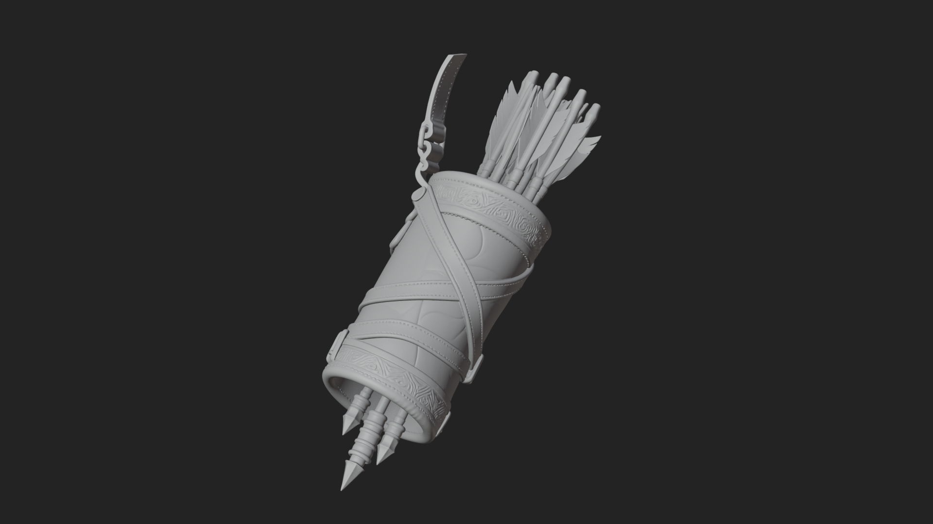 Carved Arrow Quiver Model Design 1 3D Print Model 3D Model