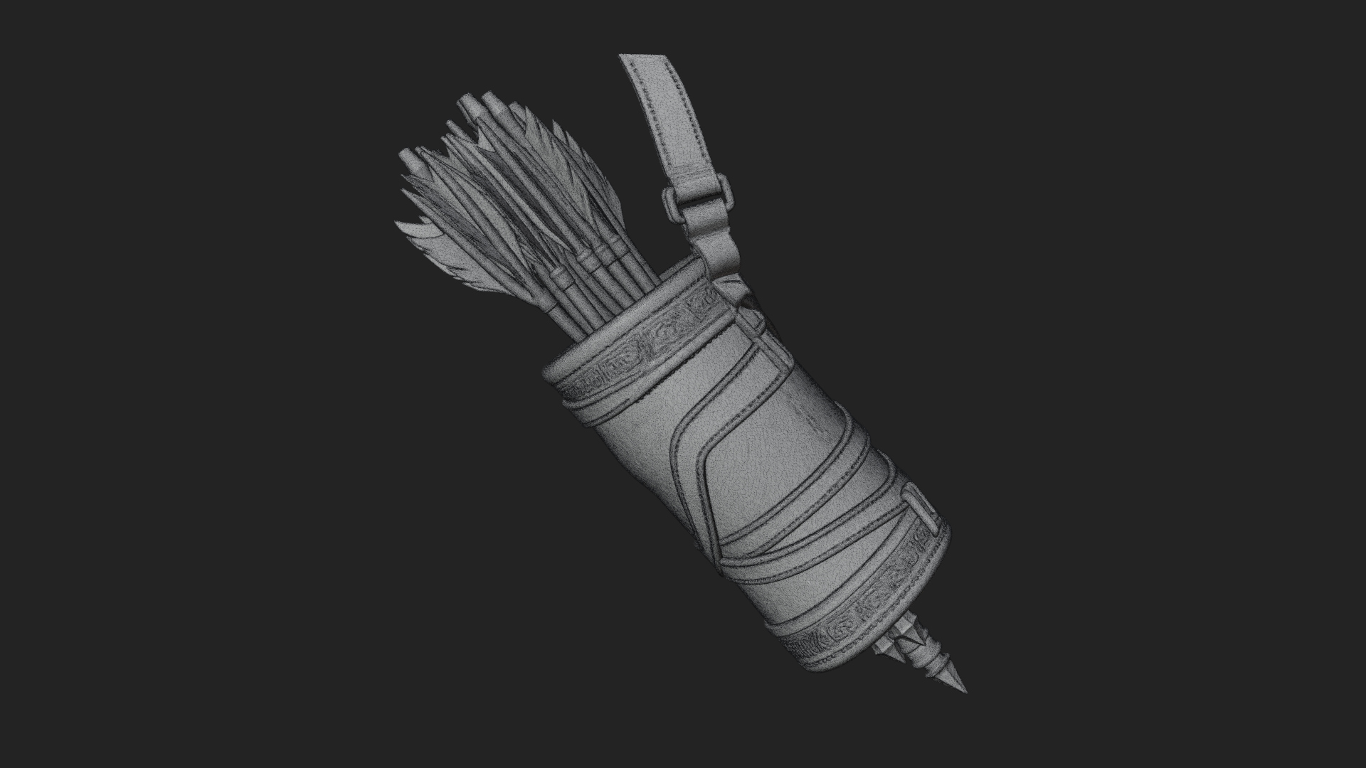 Carved Arrow Quiver Model Design 1 3D Print Model 3D Model