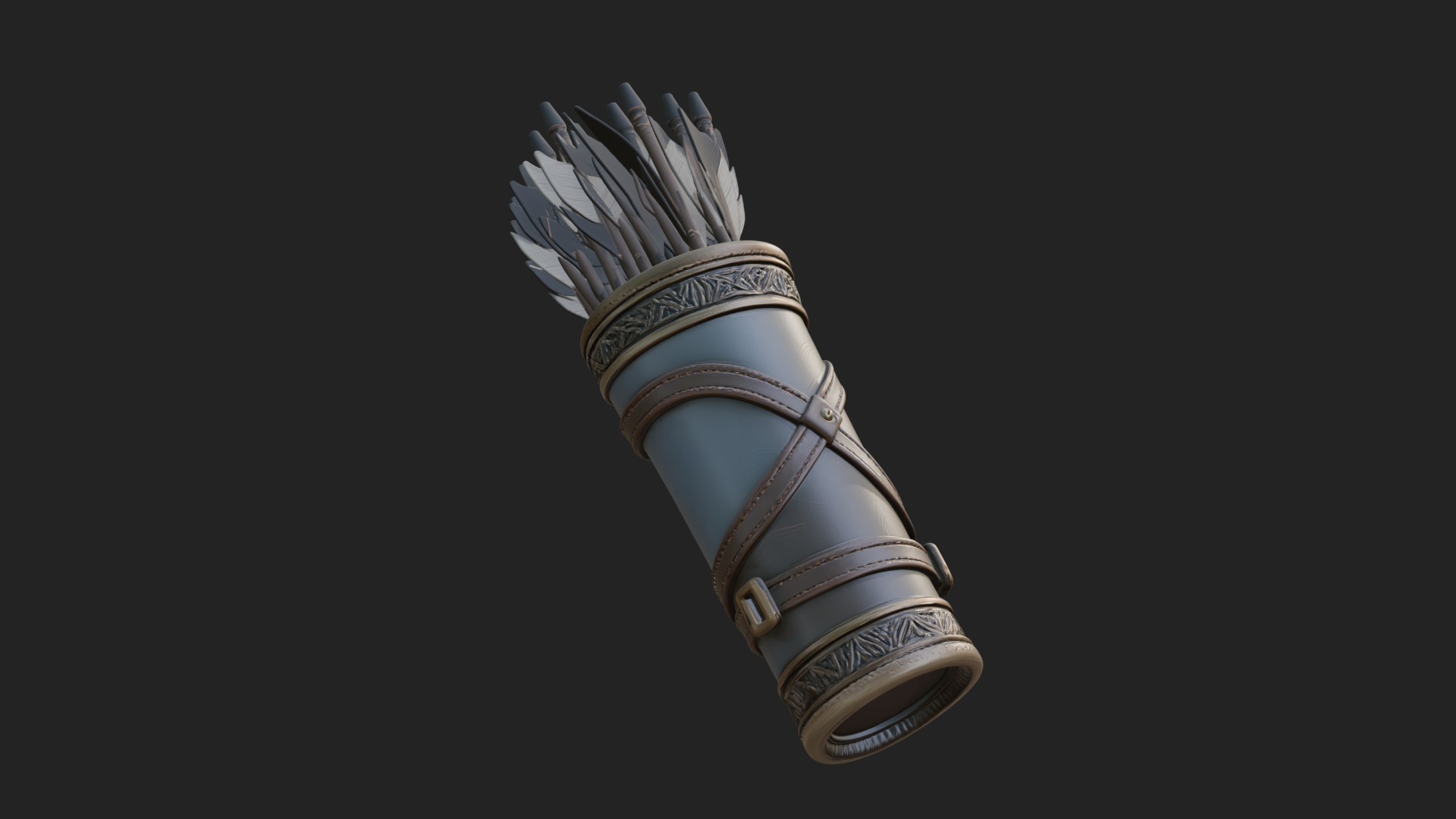 Carved Arrow Quiver Model Design 2 3D Print Model 3D Model