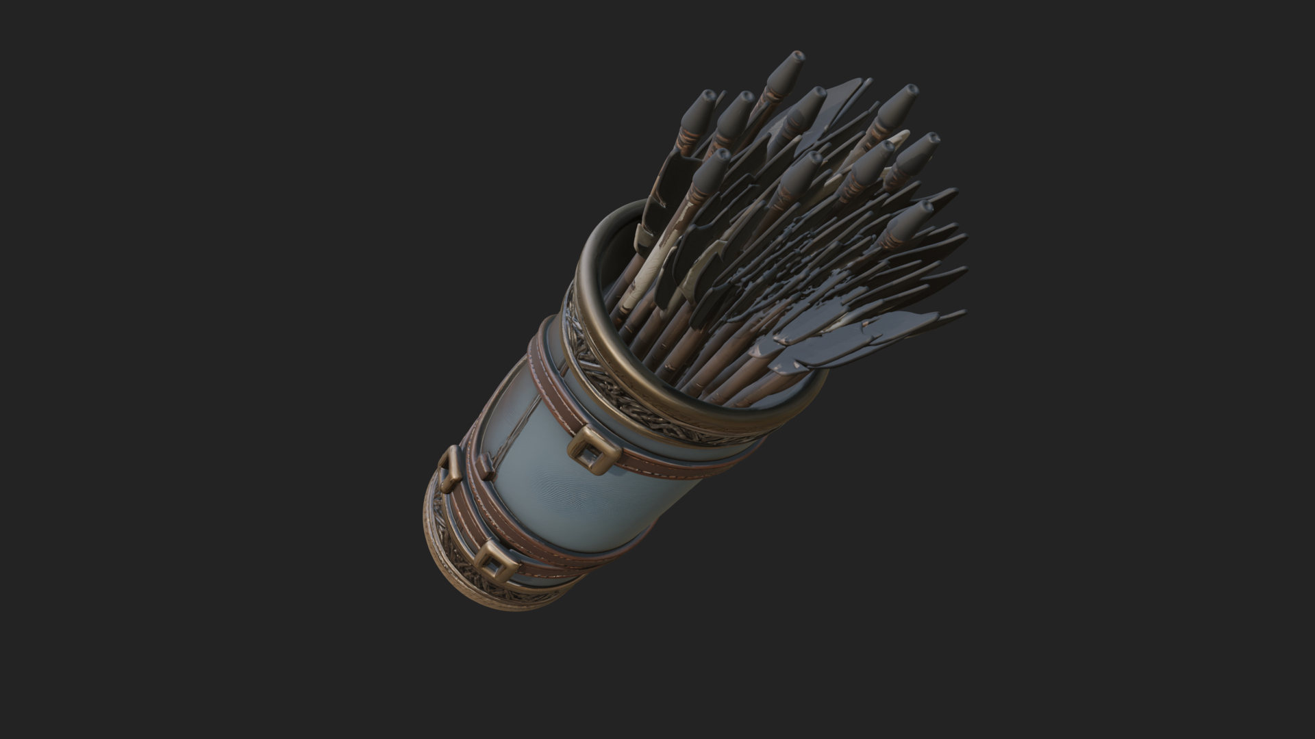 Carved Arrow Quiver Model Design 2 3D Print Model 3D Model