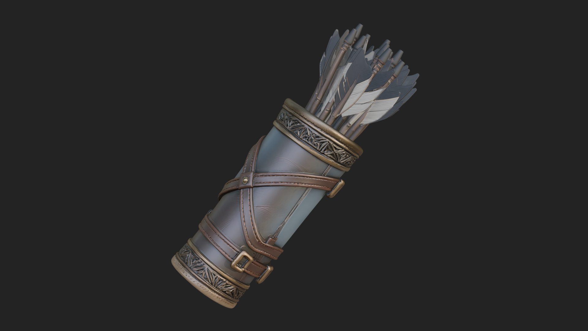 Carved Arrow Quiver Model Design 2 3D Print Model 3D Model