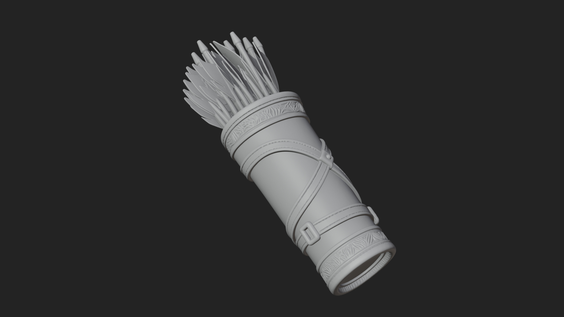 Carved Arrow Quiver Model Design 2 3D Print Model 3D Model